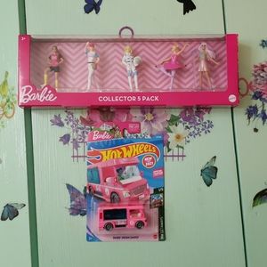 Barbie collector  5 pack and 1 barbie hotwheel